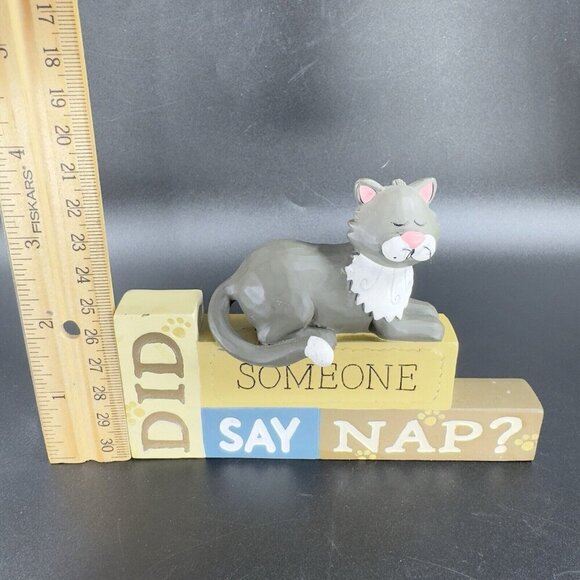 Suzi Resin Cat Figurine Did Someone Say Nap? Signed Kitty Cat Decor Accent Decor - Picture 4 of 11